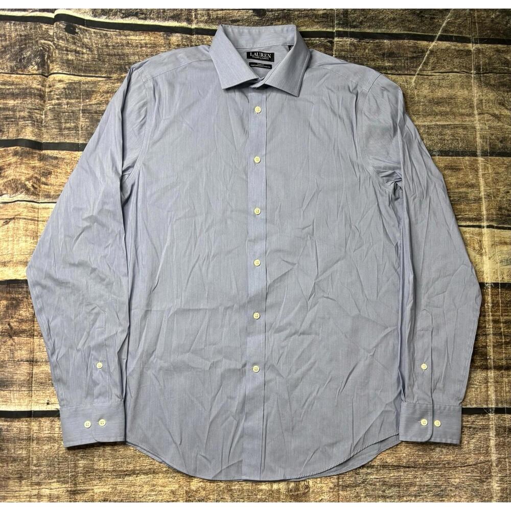 Lauren Ralph Lauren Dress Shirt Mens 16 34/35 Large Slim Fit Black Label Stretch